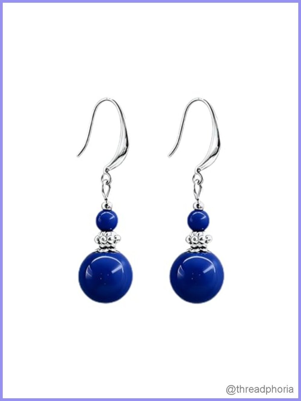Lightweight Blue Bead Dangle Earrings for Women Boho Drop Earrings